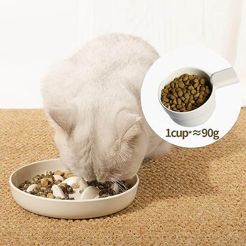Slow Feeder Bowl for Cats and Small Dogs,Cilkus Fish Pool Design, Fun Interactive Bloat Stop Puzzle Feeder Bowl Healthy Eating Diet Made of Melamine Food Grade Material (White(Melamine)) - color: White(Melamine)
