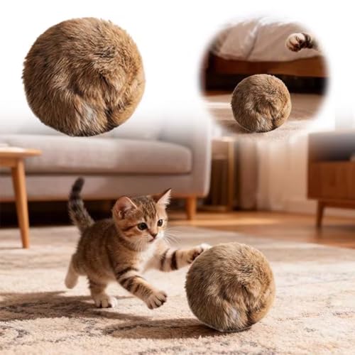 Rabbit Fur Ball Cat Toy, Soft Fluffy Rabbit Fur Cat Toys, Furry Catnip Rabbits Furs Balls with Washable & Fun to Chase, for Kicks & Games, for Indoor Exercise Ball & Bonding Cat (5PCS)