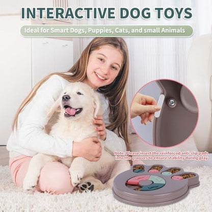 Interactive Dog Puzzle Toy & Slow Feeder Bowl - Puppy Chew Toys for Boredom Relief, Mental Stimulation, Aggressive Chewers,Dog Puzzle Toy