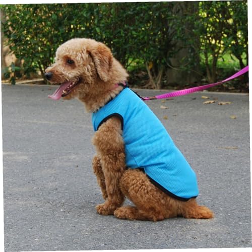 Pet Sleeveless Vest Breathable Mesh Dog Shirt Blue M Size Cooling Pet Clothes for Puppies and Small Dogs