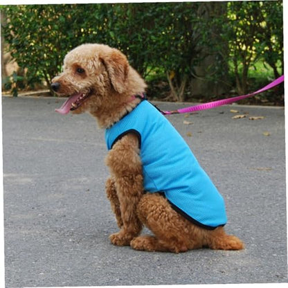 Pet Sleeveless Vest Breathable Mesh Dog Shirt Blue M Size Cooling Pet Clothes for Puppies and Small Dogs