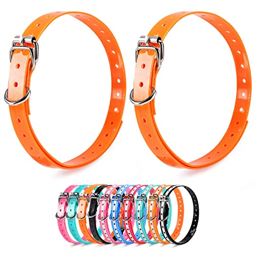 Replacement Collar Strap, Compatible with Petsafe,PATPET,Sportdog,Garmin,Dogtra,etc Most Training Collar/Fence Reciever, 3/4',Adjustable,Metal Buckled,Waterproof (Orange Pack2) - color: Orange