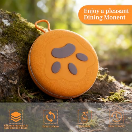 Zegcohjave Collapsible Dog Bowls,Travel Dog Bowl, Dog Water Bowl,Cat Bowl,Portable Pet Bowl, Suitable for Travel, Camping, and Hiking(Brown) - color: brown
