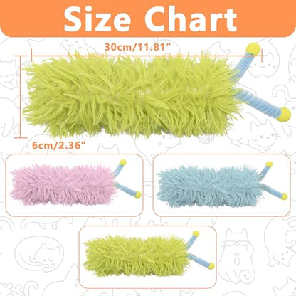 3 Pack Catnip Pillows - Soft and Durable Cat Toys With Antennae, Rich Color, Indoor Interactive Kicker, Companion for Cats (Antenna Green Set) - color: A-Green+Blue+Pink