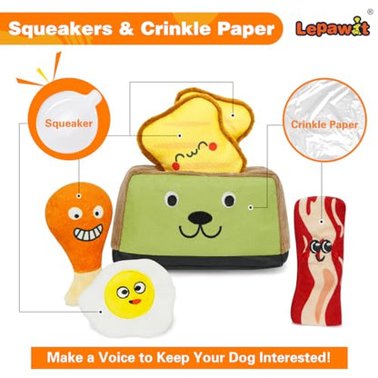 Hide and Seek Dog Toys, Squeaky Interactive Puzzle Dog Toys for Boredom and Stimulation, Dog Enrichment Toys for Small and Medium Dogs - Toaster - style: H-Toaster