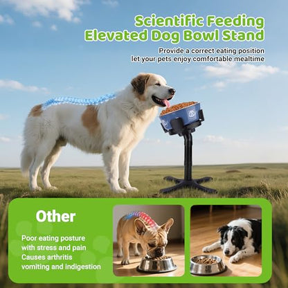 Dog Bowls Elevated Adjustable Stand, Raised Bowl with 3 Heights & Tilted Feeding Stand, Compatible with Various Bowls, for Medium & Large Breeds (1 Pack) Black - size: Dog Bowl Stand 1 Pack Black