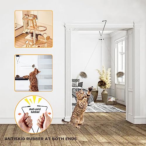 Cat Toys for Indoor Cats,Interactive Door Hanging Cat Toys Attached with Catnip/Feathers/Birds/Mouse Toys for Cats/Kitten Toys(3 Pack) - size: 002