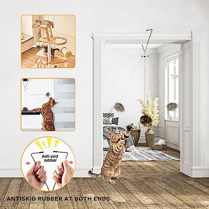 Cat Toys for Indoor Cats,Interactive Door Hanging Cat Toys Attached with Catnip/Feathers/Birds/Mouse Toys for Cats/Kitten Toys(3 Pack) - size: 002