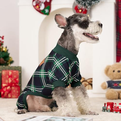 XPUDAC 4 Pack Dog Pajamas for Large Dogs Cats Plaid Doggie Clothes Puppy Onesies Christmas Pajamas Jumpsuits Pet Pjs Shirt Apparel 4X-Large, Red Green Beige Grey - size: 4X-Large(Chest-28.7" Back-21.7" Neck-18.5")