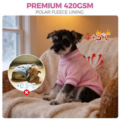 BINGPET Large Dog Sweater Pullover Fleece Vest with Leash Hole & D-Ring,Cotton Dog Hoodie for Small Medium Large Dogs Puppy Boys Girls,Thick Soft Fleece Winter Dog Clothes Cold Weather Sweatshirt Coat - color: Pink, size: L(Chest: 27",Neck: 18",Back: 17")