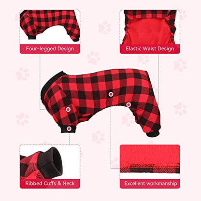 Dog Fleece Sweater Buffalo Plaid Sweater Clothes Dog Outfit Soft Thickening Warm Pet Clothes Sweaters for Dogs Girl & Boy(M) - size: M