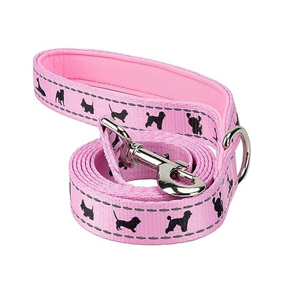 EcoBark Teacup Dog Leash - Soft & Reflective Toy Breed Leashes with Padded Handle - Strong & Durable - Training and Pulling for Tiny & Small Dogs (Baby Pink) - color: Baby Pink, size: 6 ft x 5/8 in - Thinnest Width
