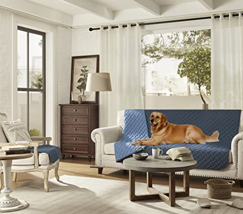 gogobunny 100% Double Sided Waterproof Dog Blanket Soft Pet Bed Cover Reversible Protect Furniture Couch Sofa Car for Puppy Cat Kids (Dark Blue/Light Blue, 30x70 Inch (Pack of 1)) - color: Dark Blue/Light Blue, size: 30x70 Inch (Pack of 1)