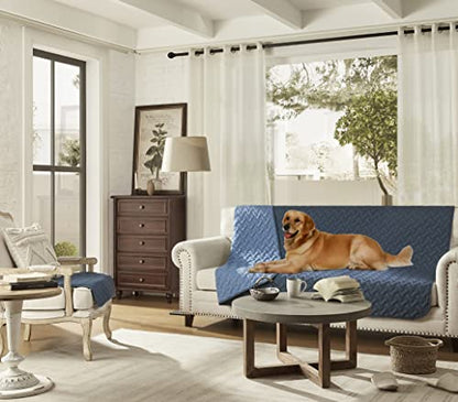 gogobunny 100% Double Sided Waterproof Dog Blanket Soft Pet Bed Cover Reversible Protect Furniture Couch Sofa Car for Puppy Cat Kids (Dark Blue/Light Blue, 30x70 Inch (Pack of 1)) - color: Dark Blue/Light Blue, size: 30x70 Inch (Pack of 1)
