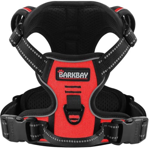 BARKBAY Dog Harness No Pull for Small Dogs - Adjustable, Reflective, Comfortable, No Choke, Heavy-Duty - Perfect for Outdoor Training, Walking, and Hiking - Strong & Durable - XS & Red - color: Red, size: X-Small