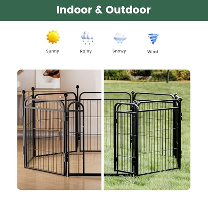 Gardner Pet Dog Playpens, 40" H 16 Panels Dog Pen Outdoor/Indoor Dog Fence Exercise Pen for Small/Medium/Large Dogs, Foldable Pet Play Yard Gate with Gravity Automatic Lock, Pet Playpen, Black