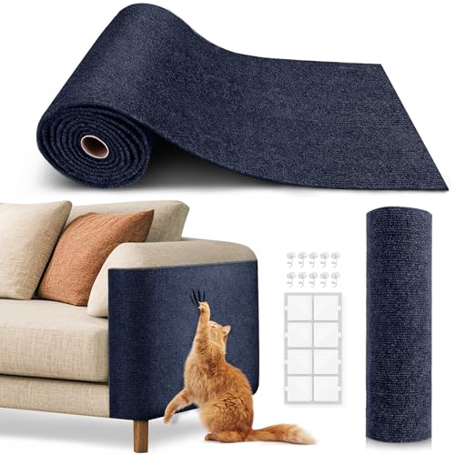 VIVOYAN 78.7"x15.8" Cat Scratch Mat,Trimmable Self-Adhesive Carpet,DIY Climb Cat Scratcher for Cat Couch Furniture or Wall Protector,Covering Cat Tower,and Replacement Pads (Dark Blue) - color: Dark Blue
