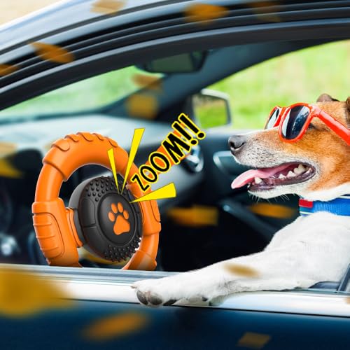 Dog Toys for Aggressive Chewers Large Medium Small Breed, Indestructible Durable Tough Dog Chew Toys to Keep Them Busy, Nylon Rubber Interactive Dog Toys - color: Orange
