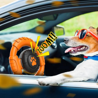 Dog Toys for Aggressive Chewers Large Medium Small Breed, Indestructible Durable Tough Dog Chew Toys to Keep Them Busy, Nylon Rubber Interactive Dog Toys - color: Orange