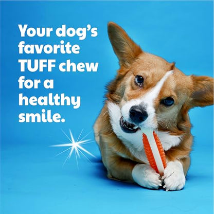 Hartz Chew 'n Clean Tuff Bone Bacon Scented Dental Dog Chew Toy - Large (Pack of 2) - color: green, orange, pink, size: Large (Pack of 2)