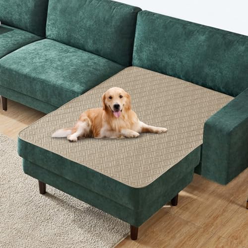 2026 Waterproof Chaise Dog Blanket (40"x50") Comfy Sofa Lounge Mat for Pets with Anti-Slip Back, Universal Incontinence Lightweight Liner Pad for Furniture Car Picnic etc Durable Washable, Khaki - color: Khaki, size: 40x50 Inch