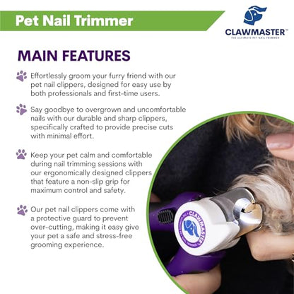 LED Pet Nail Clippers – Illuminated Dog & Cat Claw Trimmer with 3.5mm Stainless Steel Blade, Safety Guard & Built-in Light for Safe, Easy Grooming