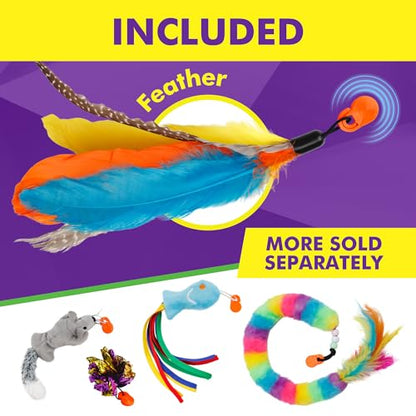 Cat Amazing Snatch - Magnetic Cat Wand Toy! Telescoping, Durable Feather Toy for Cats - Fishing Pole & Teaser Wand String Stick - Cats Can Really Catch! - style: Snatch Wand