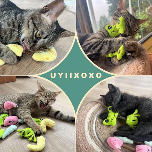 Interactive Cat Toys Set, Silvervine Chew Sticks and Cat Crinkle Balls, Indoor Cat Toys for Exercise and Dental Care, for All Cat Breeds (7 Pack) - color: 7 Pack
