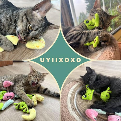Interactive Cat Toys Set, Silvervine Chew Sticks and Cat Crinkle Balls, Indoor Cat Toys for Exercise and Dental Care, for All Cat Breeds (7 Pack) - color: 7 Pack