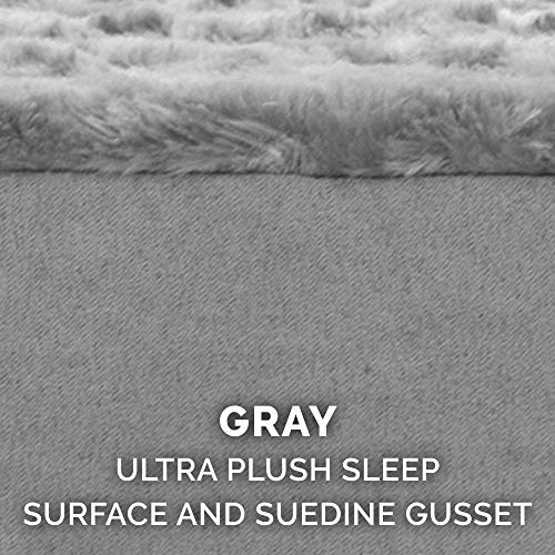 Furhaven Replacement Dog Bed Cover Ultra Plush Faux Fur & Suede Mattress, Machine Washable - Gray, Jumbo Plus (XX-Large) - color: Gray, size: Jumbo Plus (XX-Large) (Pack of 1)