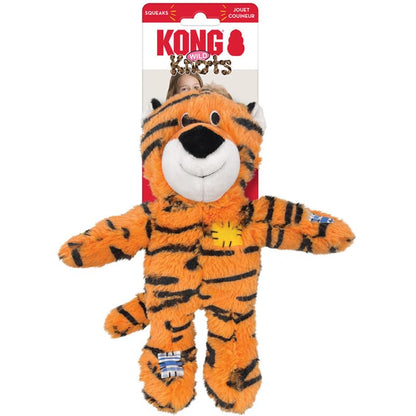 KONG Wild Knots Tiger and Giraffe Combo Dog Toy – Durable Knotted Ropes Inside, Minimal Stuffing for Less Mess – Medium/Large - Bundle