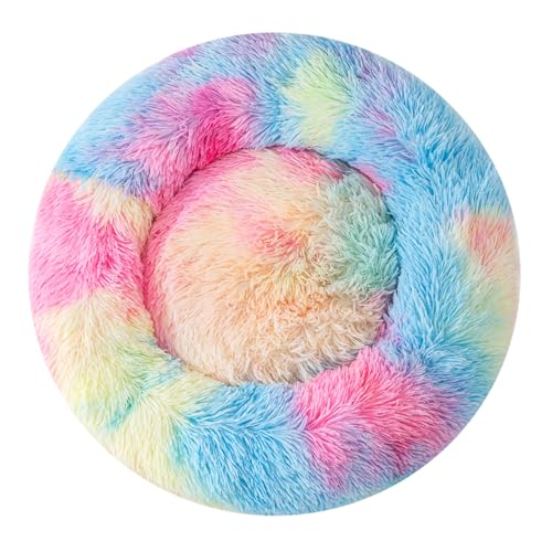 Cat Beds for Indoor Cat Dog Bed Dog Donut Bed Small Pet Bed Dog Calming Bed Warm Puppy Bed Cat Beds Baby Kitten Bed Fluffy Donut Bed Up to 7 Lbs Small Pet - size: Small