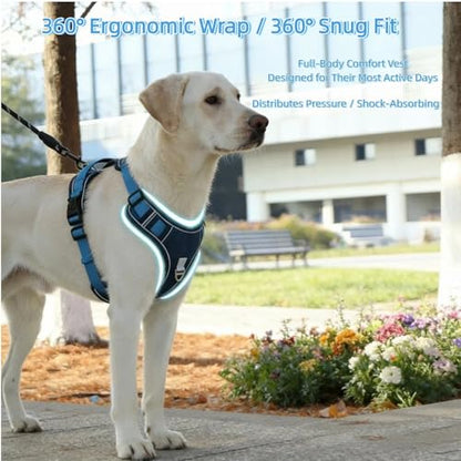 Chesoon Heavy Duty Tactical Dog Harness No Pull Military Grade Vest Adjustable Reflective Fabric System Small Pets 7.6-33.1lb / 3.49-15kg Blue - color: Blue, size: S