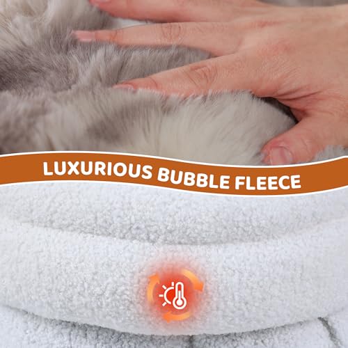 4 in 1 Self Warming Burrow Cat Bed, Pet Hideway Sleeping Cuddle Cave (Style- Tie-Dye Grey) - color: Style- Tie-Dye Grey