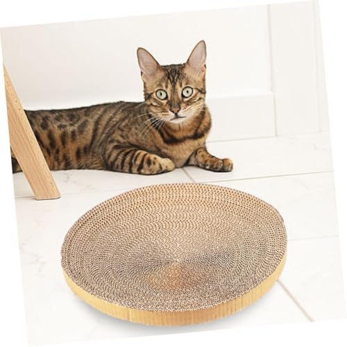 KALLORY 2pcs Replacement Cat Scratcher Pads Corrugated Cardboard Sturdy Wear-Resistant Floor Scratching Board for Indoor Cats Kitten Play and Furniture Protection