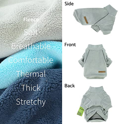 Fitwarm 3 Pack Classic Fleece Sweater, Turtleneck Sweatshirt, Winter Clothes for Small Dogs & Cats, Pullover Jacket, Cat Apparel, Blue, Grey, Navy, Small - color: Blue-Grey-Navy, size: Small