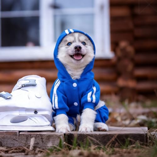 Dog Hoodie Security Clothes 4 Legs Jumpsuit Sweatshirt Hoodies Soft & Warm Dog Outfit Pullover Dog Winter Clothes Sweater for Small Medium Large Dogs Cats (Blue, XX-Large) - color: Blue, size: XX-Large