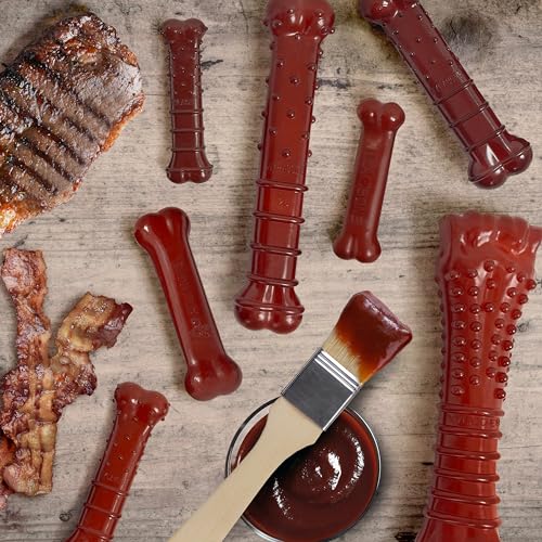 Nylabone Textured Bone Power Chew Toy for Dogs, Durable & Tough Dog Toys for Aggressive Chewers, Basted Blast Bacon & Steak Flavor, Medium Dogs - Up to 35 lbs, 1 Count - size: Medium