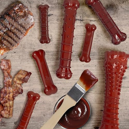 Nylabone Textured Bone Power Chew Toy for Dogs, Durable & Tough Dog Toys for Aggressive Chewers, Basted Blast Bacon & Steak Flavor, Medium Dogs - Up to 35 lbs, 1 Count - size: Medium
