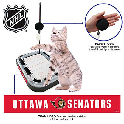 Pets First NHL Ottawa Senators Hockey Field Cat Scratching Toy - 5-in-1 Interactive Scratcher With Ball Bell in Tracks - color: Ottawa Senators