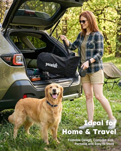 Pecute Elevated Dog Bed with Cooling Blanket, Chew Proof Outdoor Pet Cot for Large Dogs, Tool-Free Assembly & 360° Breathable Mesh for Summer Camping, Orthopedic Joint Support, XL, 38.2×35.4×7.9" - size: XL(38.2 × 35.4 ×7.9'')