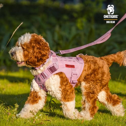 OneTigris Tough Dog Collars, Tactical Dog Collar with Handle, Milltary Adjustable Dog Collar with Heavy Duty Metal Buckle for Training (Pink, S) - color: Pink, size: S