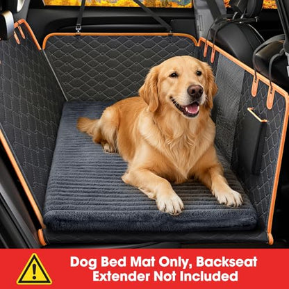 Backseat Pet Bed Mat, Non-Slip Dog Bed for Car Back Seat, Washable Travel Pet Mat with Removable Cover, Dog Seat Covers Protector Fit for Backseat Extenders and Trucks SUVs, 54"x 24.8", Grey - color: Grey
