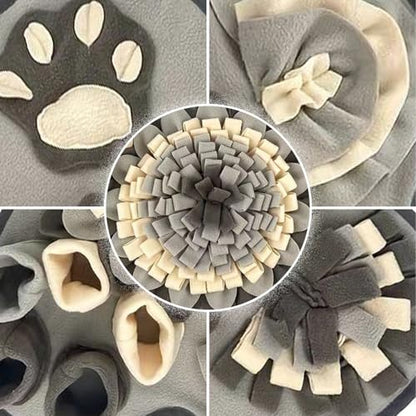 Washable Dog Snuffle Mat with Squeaker, Non-Slip Feeding Mat for Brain Games/25x17 Inch, Grey - color: grey