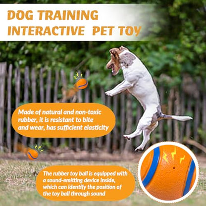 Natural Rubber Sound-Sounding Sog Toy Balls,Dog Toy Ball, with a Groove Design That is Resistant to Bites, Has a High Bounce, Dog Training Interactive Pet Toy, Relieving Pet Anxiety,（small size）2Pack - color: Yellow, size: Small