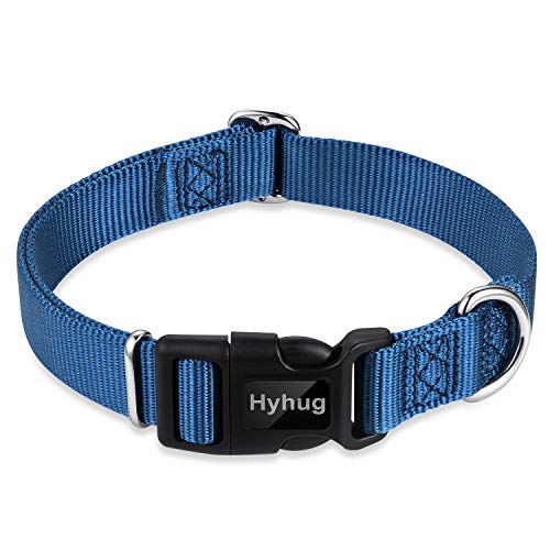 Medium Dog Collar, Blue:Heavy-Duty Quick-Release Nylon Buckle, Adjustable & Durable, Cute Dog Collar (Medium, Classic Blue) - color: Classic Blue, size: Medium