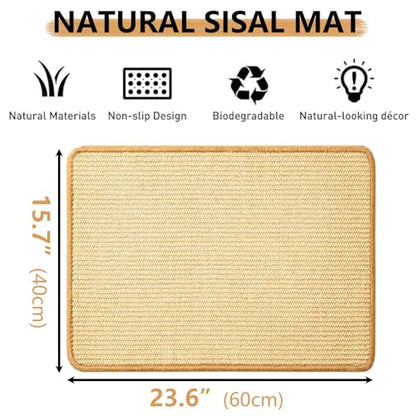 2PCS Rabbit Scratch Mat Natural Bunny Scratching Pad Claws and Teeth Care Rabbit Mats for Cages Chew Toys for Bunny Pet Cage Bedding for Biting Sleeping Nesting, 24x16 - size: 24"x16"