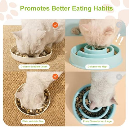 Slow Feeder Bowl for Cats and Small Dogs,Cilkus Fish Pool Design, Fun Interactive Bloat Stop Puzzle Feeder Bowl Healthy Eating Diet Made of Melamine Food Grade Material (Pink(Melamine)) - color: Pink(Melamine)