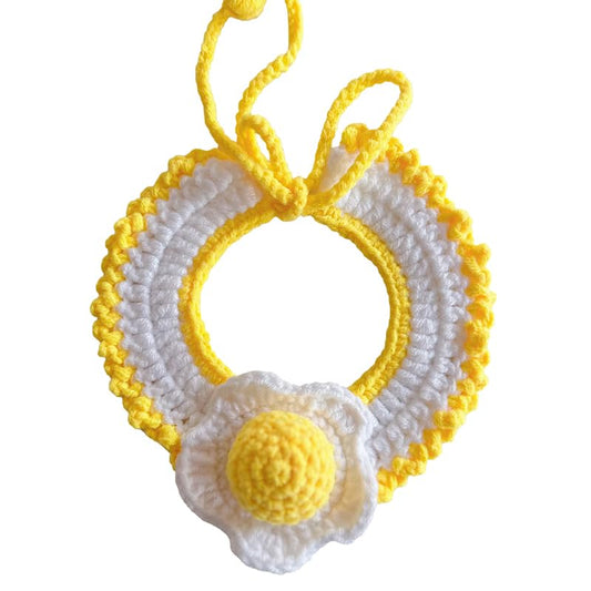 Spring Cat Collar Cute Breakaway Safe Adjustable Cat Collars for Cats Small Dogs Soft Knitted Neck Decor Kitten Collar Girl Cat Supplies for Indoor Cats Pet Collar Accessories (Egg) - color: Egg