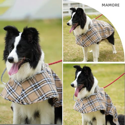 Dog Waterproof Raincoat with Poncho Hoodie, High Reflective Adjustable Yellow Pet Rain Jacket with Leash Hole for Small Medium and Large Dogs (Khaki, X-Small) - color: Khaki, size: X-Small: 4-9lbs